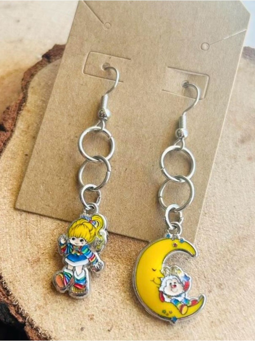 Rainbow Brite Charm Earrings Colorful Retro Cute Jewelry